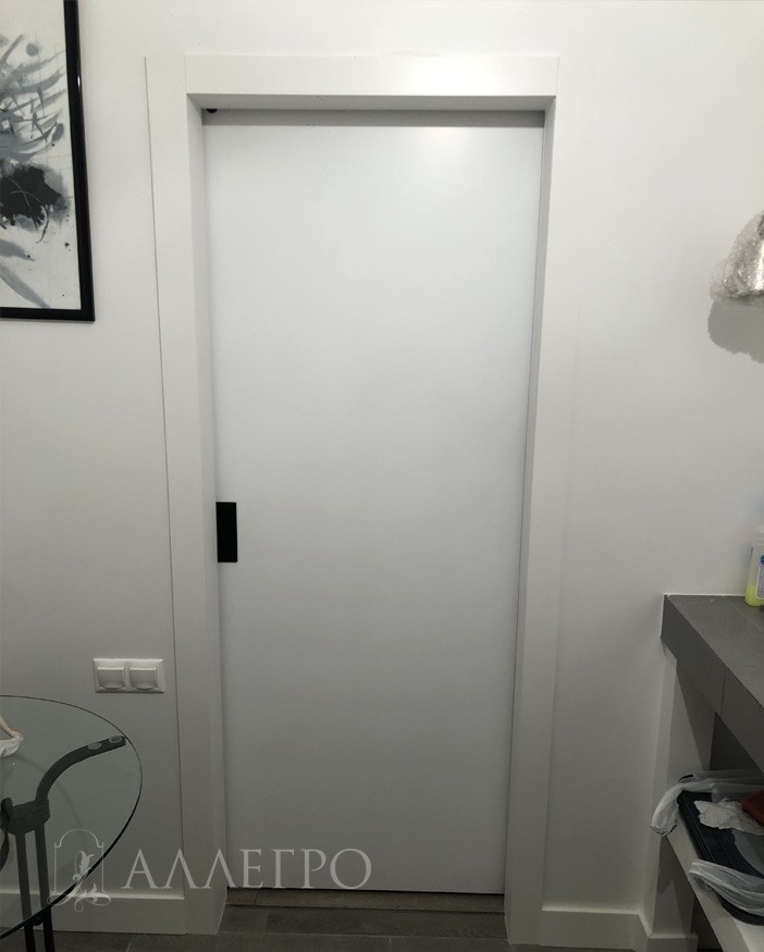 Скрытая дверь АЛЛЕГРО с раздвижным амбарным механизмом фото